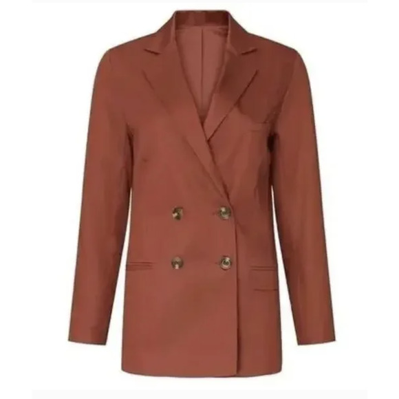 Sweet Baby Jamie Blazer Womens XS Rust Brown Double Breasted Lined Notch Lapel - Picture 1 of 8